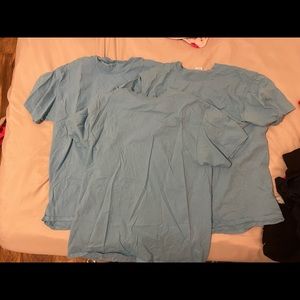 3 Light Blue Plain Shirts